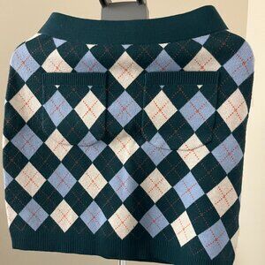 Plaid mini sweater skirt